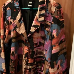 Ali Miles Multicolor Abstract Women's Blazer